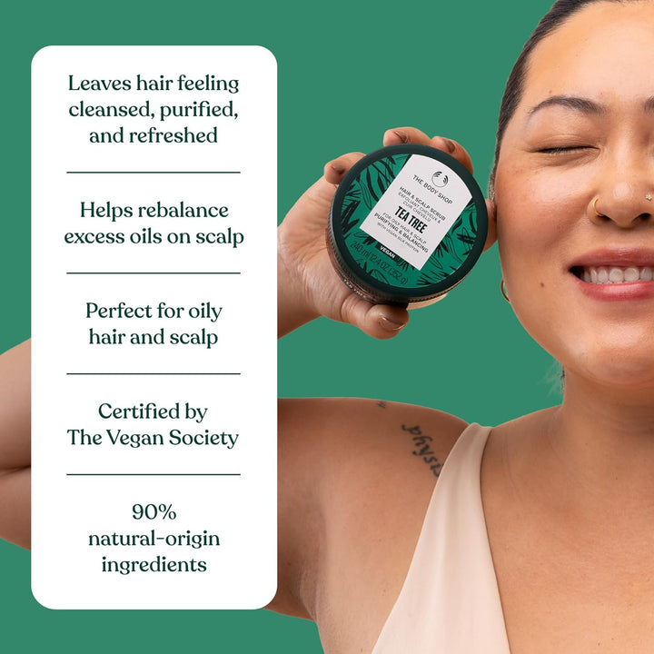 The Body Shop Tea Tree Reinigend & ausgleichend, Peeling für Haar & Kopfleder, veganes Seidenprotein