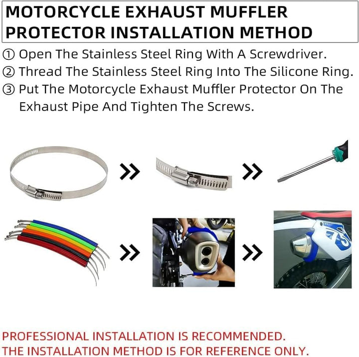 JFG RACING 64 cm/25,2" Motorrad Auspuff Schutzring,Universeller Verstellbarer Auspuff Schutz Hitzesc