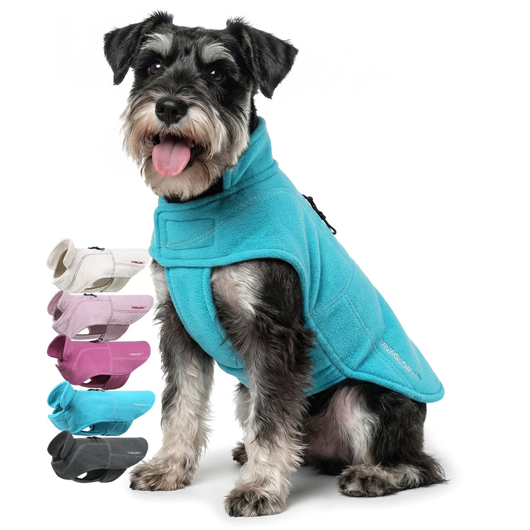 VIVAGLORY Softpad Wintermantel Hund, Hundemantel Fleecemantel Hund, Fleecejacke mit Bauchschutz, Fle