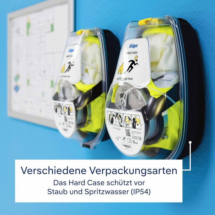 Dräger PARAT 5500 Brand-Fluchthaube | Effektive Rettungshaube mit CO P2 Filter PARAT 5530 mit Hard C