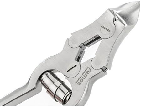 REMOS Pedikürzange mit Übersetzung für dicke Nägel, Schneide mit zwei Spitzen, Edelstahl, Länge 12cm