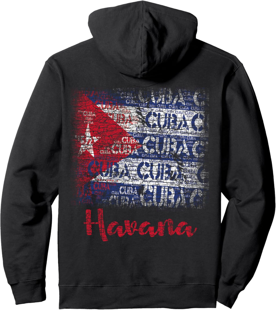 Havanna Kuba Kuba Flagge Used Look Pullover Hoodie