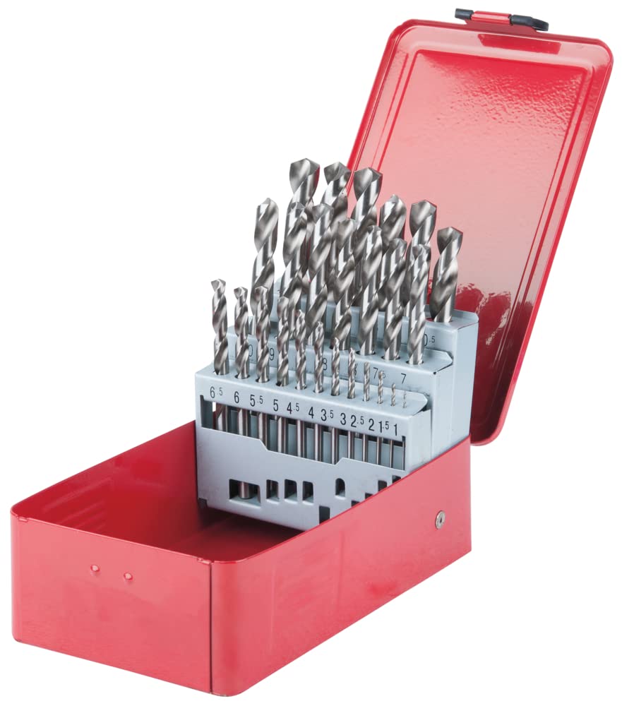 KS Tools 330.2613 HSS-G Spiralbohrer-Satz, Stahlblechkassette, 25-tlg. 1-13mm