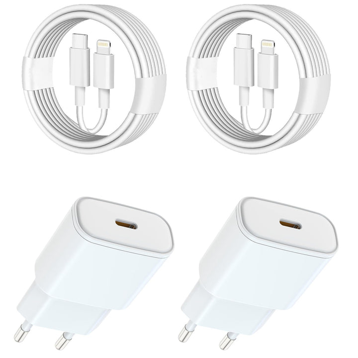 Schnellladekabel iPhone Ladekabelbel [MFi-Zertifiziert] 25W USB C Ladegerät und 2M Lightning- Kabel