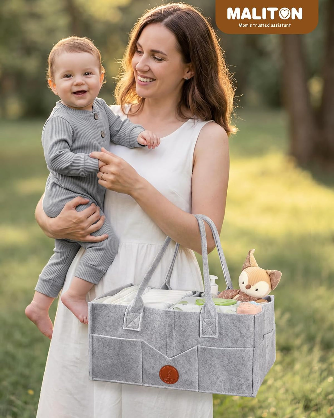 Maliton Wickeltisch Organizer, Baby Windel Caddy Organizer Newborn Essentials, Robuster Tragbarer Fi