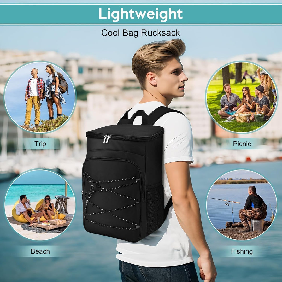 Kühlrucksack 23L, Gross Kühltasche Rucksack Isolierte Lunchtasche Picknickrucksack für Männer Frauen