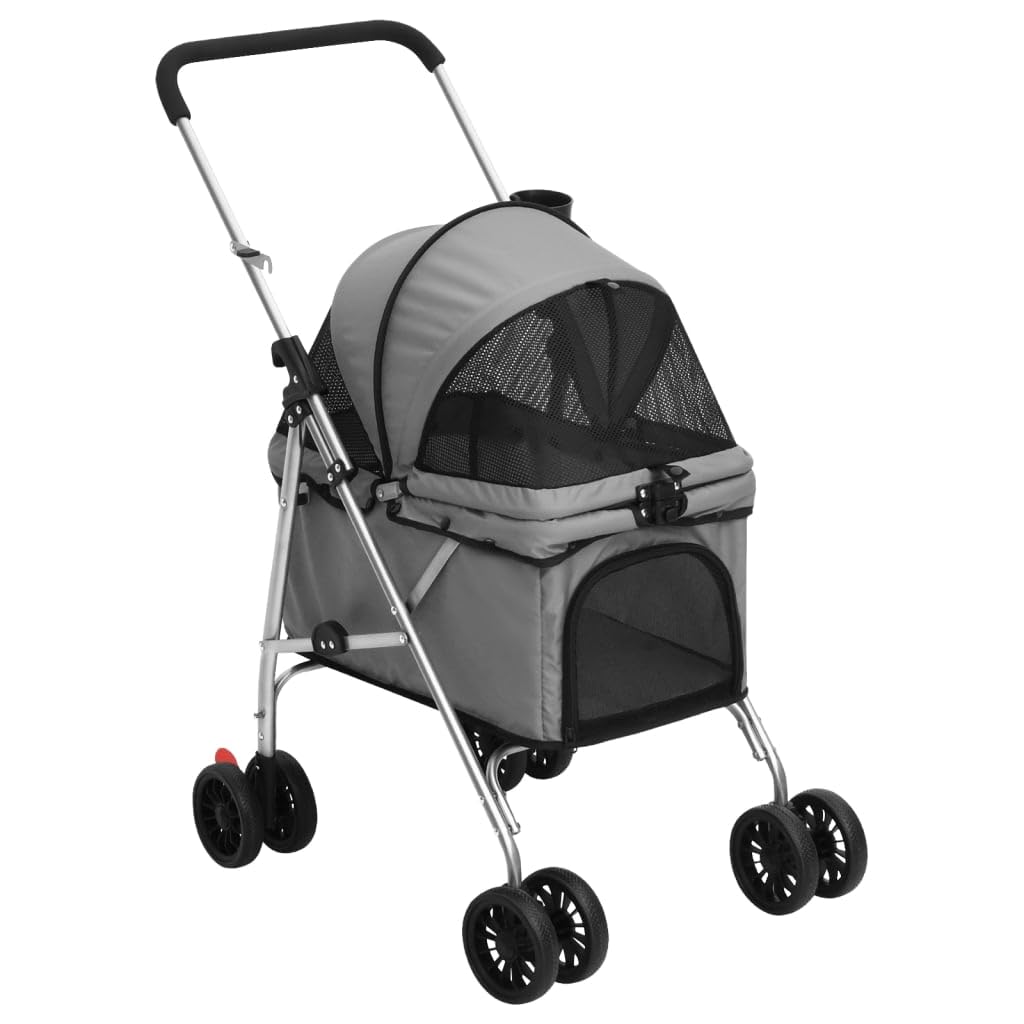SKM Hundewagen Faltbar Grau 76x50x100 cm Oxford-Gewebe, Weight: 5.4 kg, 172201
