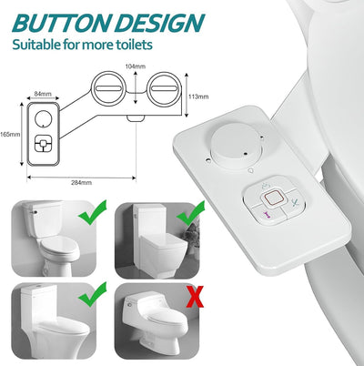 Bidet Aufsatz - SAMODRA Nicht Elektrisch Bidet Toilettenaufsatz mit Einziehbare selbstreinigende Dop