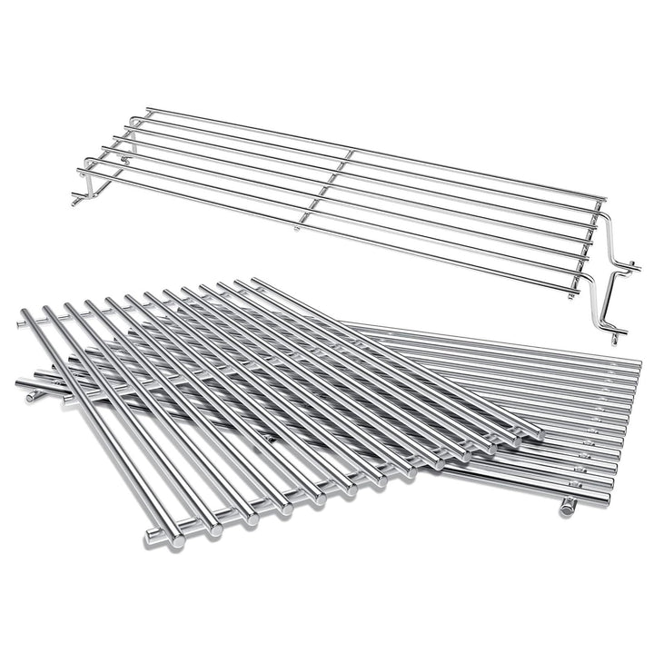 GFTIME 7637 69866 Edelstahl Grill-Warmhalterost ，Edelstahl Grillrost 44,5x26cm ， für Weber Spirit E2