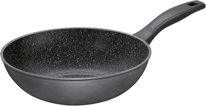 STONELINE Wok 30 cm, auch für öl- und fettfreies Braten, Wok Pfanne antihaft beschichtet mit echten