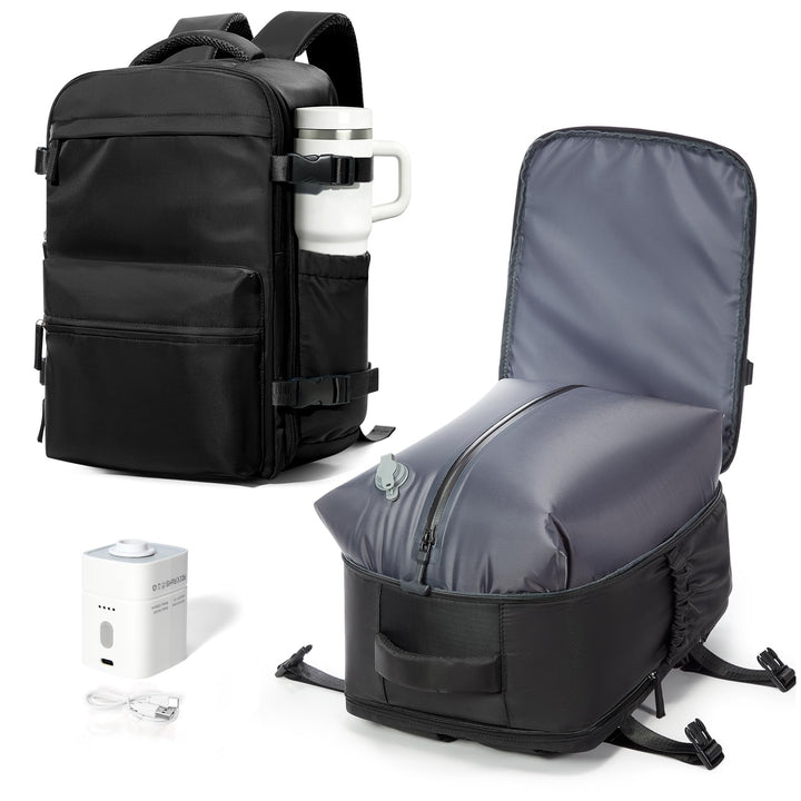 BOXSAM Vakuum Rucksack Handgepäck Flugzeug Tasche Airbag mit Vakuumsystem Reisen Tagesrucksack Ryana