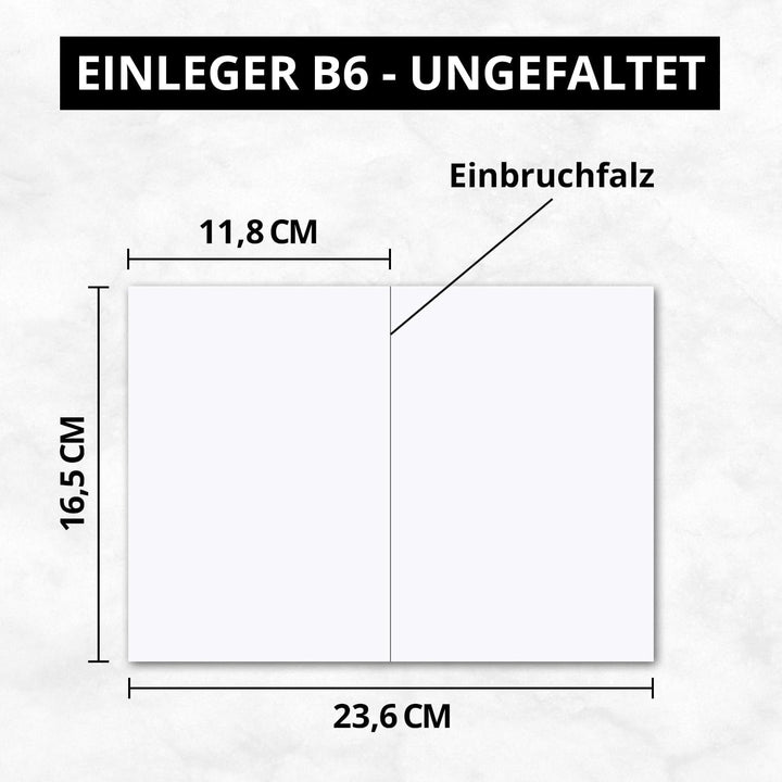 50x DIN B6 Faltkarten Set mit Umschlägen in Graublau (Blau) - 120 x 170 mm - inkl. weissem Einlege-P
