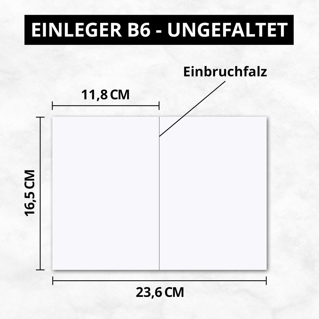 25x DIN B6 Faltkarten Set mit Umschlägen in Graublau (Blau) - 120 x 170 mm - inkl. weissem Einlege-P
