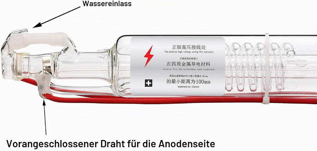 TEN-HIGH CO2 Glas Laserröhre Laser Tube 40W 700 mm Dm. 50 mm für Laser Gravier- und Schneiden Maschi