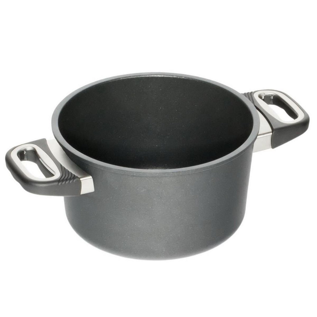 AMT Gastroguss Induktions-Kochtopf 20 cm Durchmesser ohne Glasdeckel Schwarz Ø 20 cm, Ø 20 cm