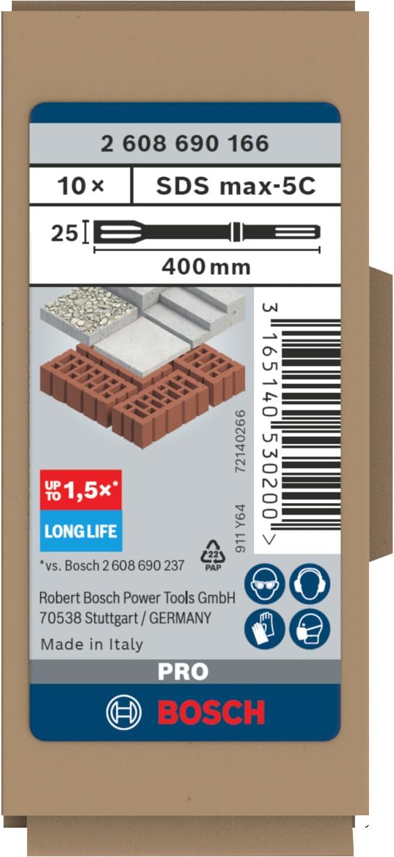 Bosch Professional Flachmeissel RTec Sharp SDS-max (10 Stück)