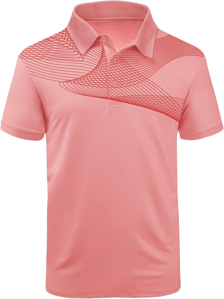 JACKETOWN Poloshirts Herren Kurzarm Hemd Männer Bedrucktes T-Shirts Outdoor Sport Atmungsaktiv Golf