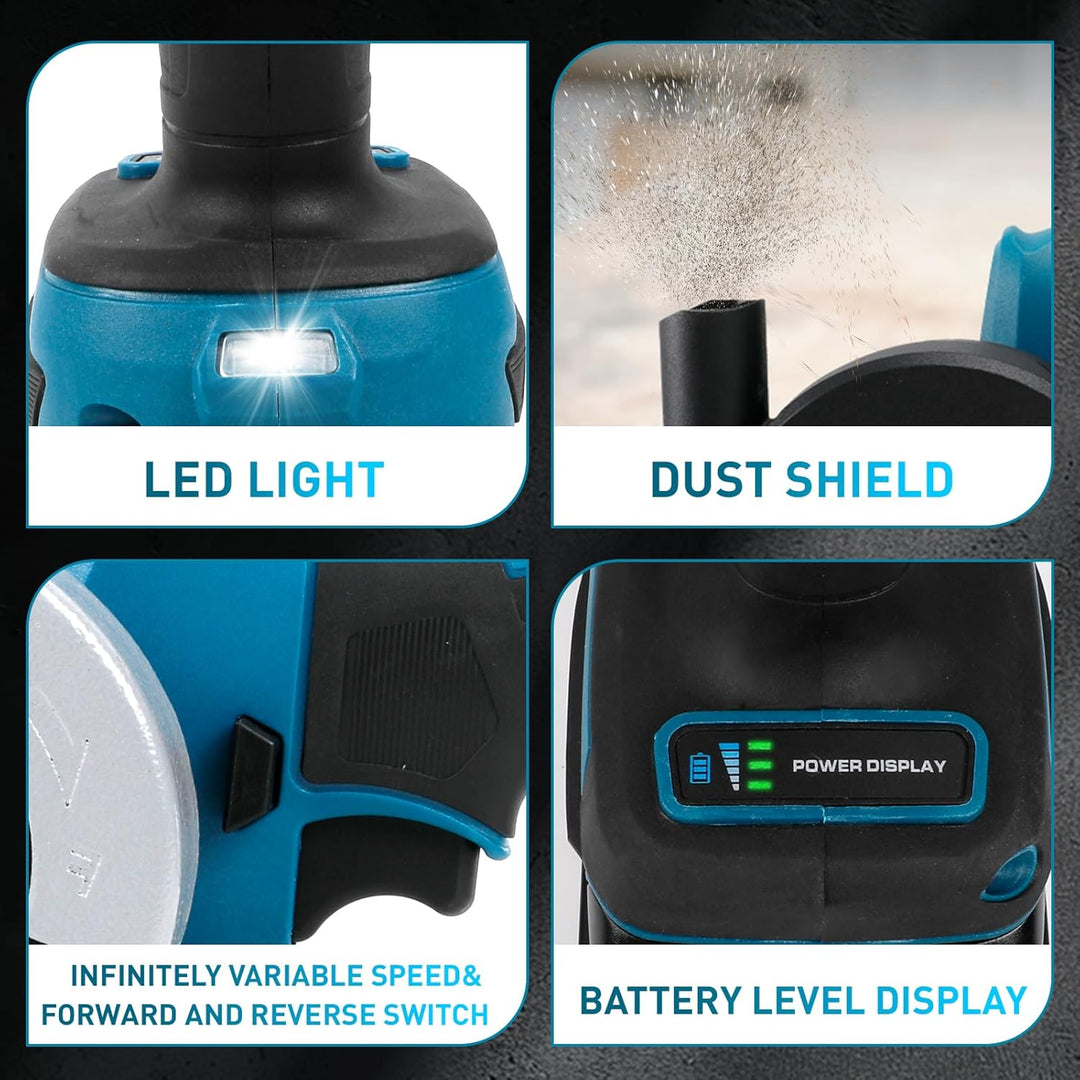 WingFly Akku Winkelschleifer für Makita 18V, Professional Kabelloser Schleifer,76mm, Bürstenloser Mo