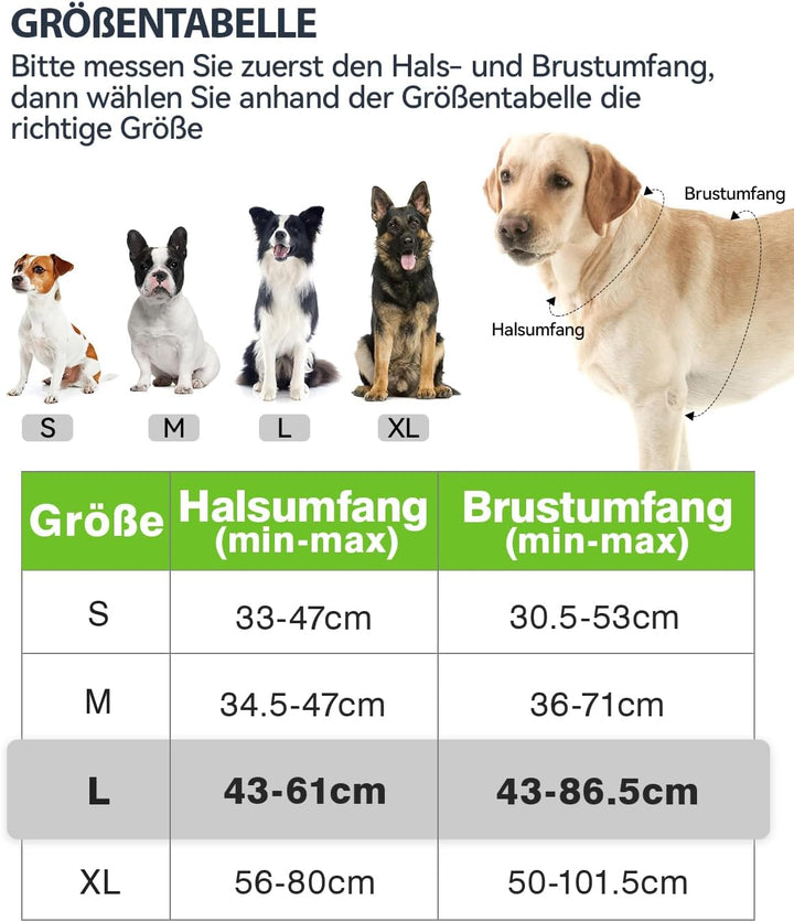 Joytale Hundegeschirr Grosse Hunde, reflektierendes Geschirr Hund, luftdurchlässige Anti Zug Hundege