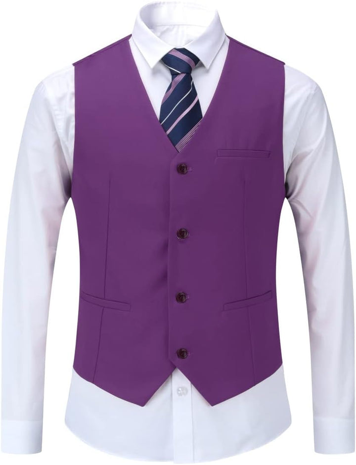 YOUTHUP Herren 3 Teilig Anzug Slim Fit Formell Anzüge 1 Knopf Herrenanzug für Business Hochzeit, M V