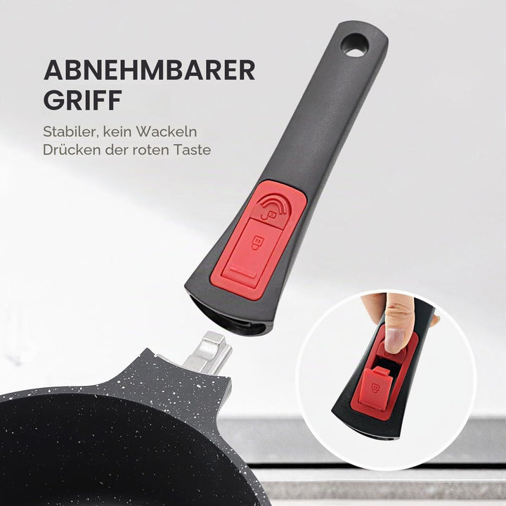AIKENBBKK Stielkasserolle mit Deckel, antihaftbeschichtet, 2,3 l, kleine Sossentopf zum Kochen, Milc