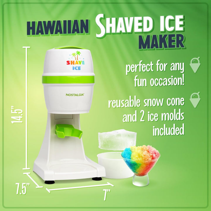 Nostalgia Snow Cone Slushie-Maschine im Retro-Stil, inklusive 1 wiederverwendbaren Kunststoffbecher
