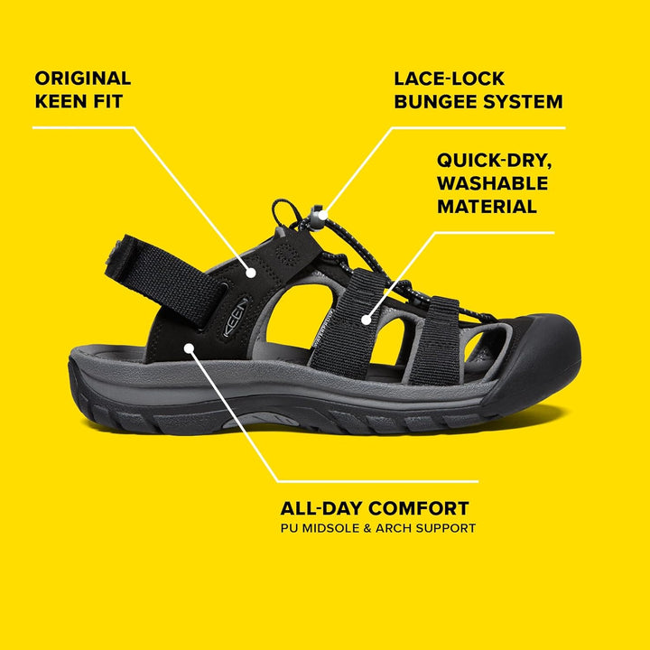 KEEN Clearwater CNX Herren Sandalen, Black Steel Grey