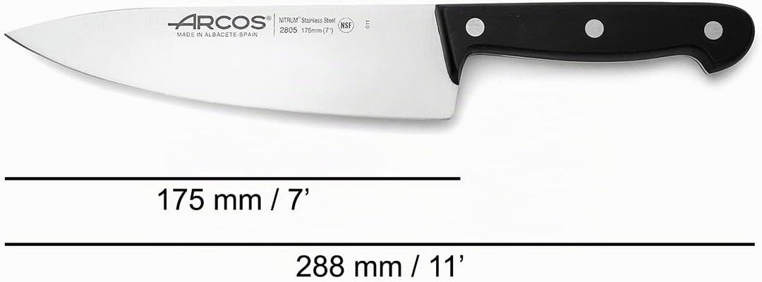 Arcos Küchenmesser Chef 18 cm - Professionelles Küchenmesser zum Reinigen und Schneiden von Gemüse,