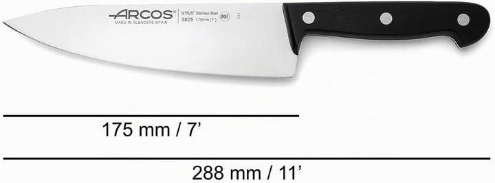 Arcos Küchenmesser Chef 18 cm - Professionelles Küchenmesser zum Reinigen und Schneiden von Gemüse,