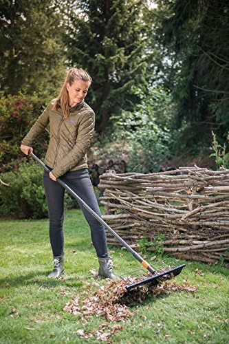 Fiskars Rasenrechen mit 35 Zinken, Werkzeugkopf, Breite: 57 cm, Gehärtete Stahlzinken, Schwarz, Quik