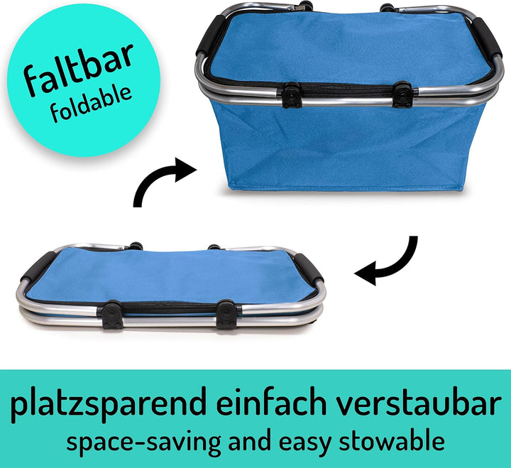 Einkaufskorb faltbar 25L - ideal für den Wocheneinkauf I Mit gepolsterten Tragegriffen &amp; Reissversch