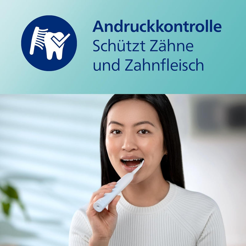 Philips Sonicare 3100 Series elektrische Zahnbürste mit Schalltechnologie Doppelpack, mit Drucksenso