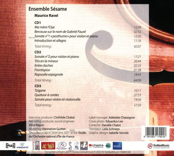 Complete Instrumental Chamber Works, Audio-CD