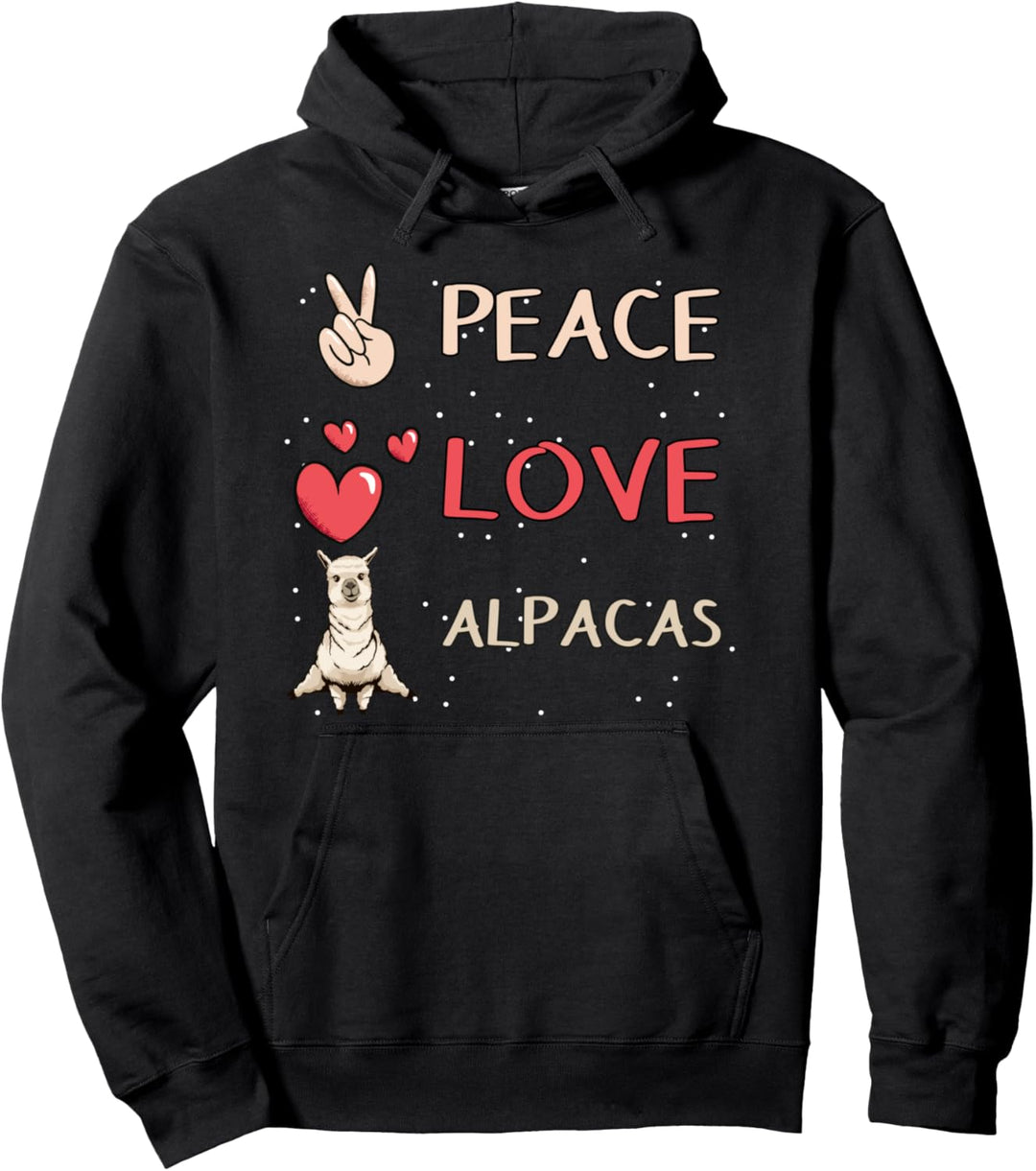 Peace Love Alpacas Alpaka Pullover Hoodie