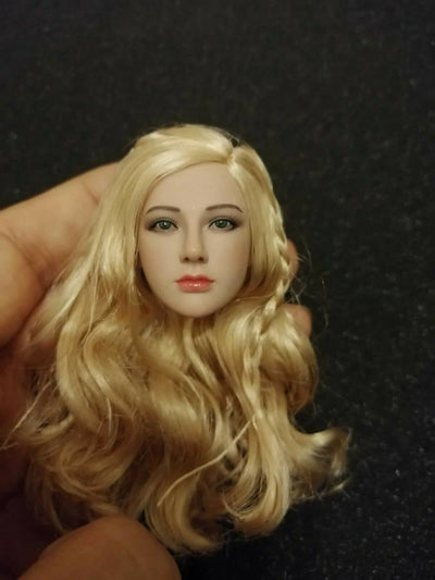 1/6 Weiblich Kopf Sculpt,Weibliches Blondes Haar Kopf Geschnitzt für 12 Zoll Action Figur Körper Pup