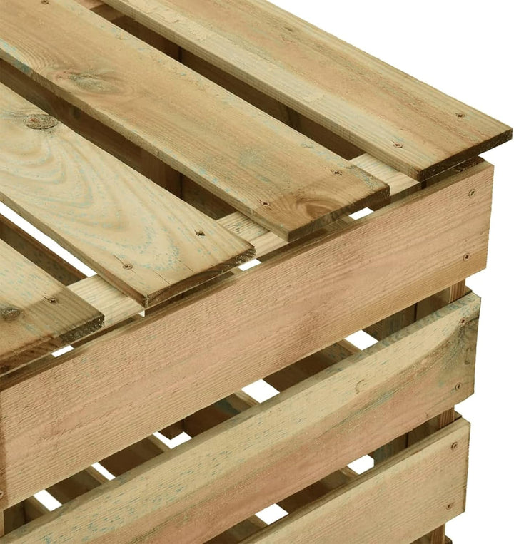 Tidyard 2 STK. Lattenrost-Komposter mit offenem Deckel verrottungsbeständig Gartenkomposter-Set Holz