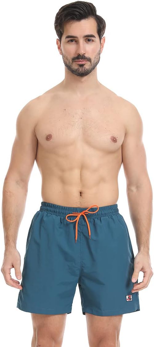 JustSun Badehose Herren Schnelltrocknend Boardshorts mit Mesh-Futter und Verstellbarem Tunnelzug S P