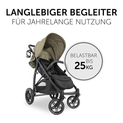 Hauck Buggy Rapid 4D Air, bis 25 kg, Schnell Faltbar, Sonnen Verdeck UPF 50 +, Lufträder und Gummirä