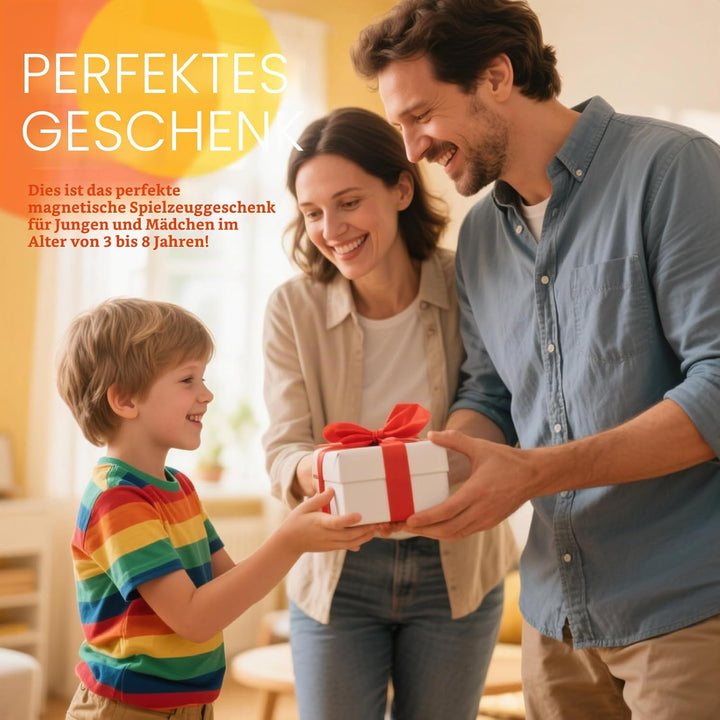 IIRC 100 STK Magnetische Bausteine, Magnetbausteine Kinder, Magnetspiel Set mit 2 Autos, Magnetspiel