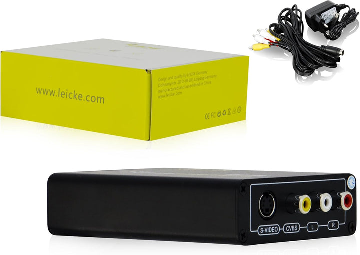 LEICKE Kanaan HDMI zu Composite/S-Video Konverter - HDMI Geräte wie BluRay-Player, PS3, Apple TV an