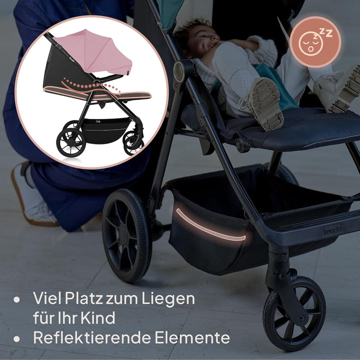 LIONELO MIRA Buggy bis zu 22 kg von 6 Monaten bis 4 Jahren Schwenkbare 360° Räder Volle Stossdämpfun