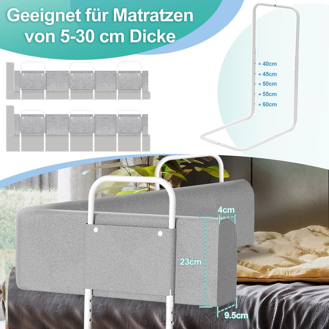 Cecaylie Bettgitter für Kinder, Bettschutzgitter, Babybettzaun, Weich Perlbaumwolle, Rausfallschutz