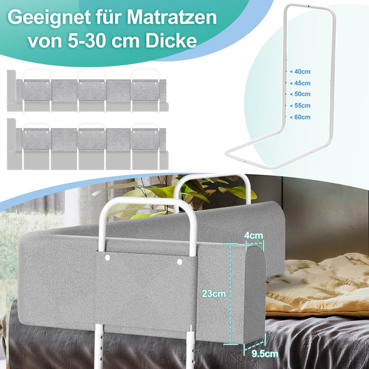 Cecaylie Bettgitter für Kinder, Bettschutzgitter, Babybettzaun, Weich Perlbaumwolle, Rausfallschutz