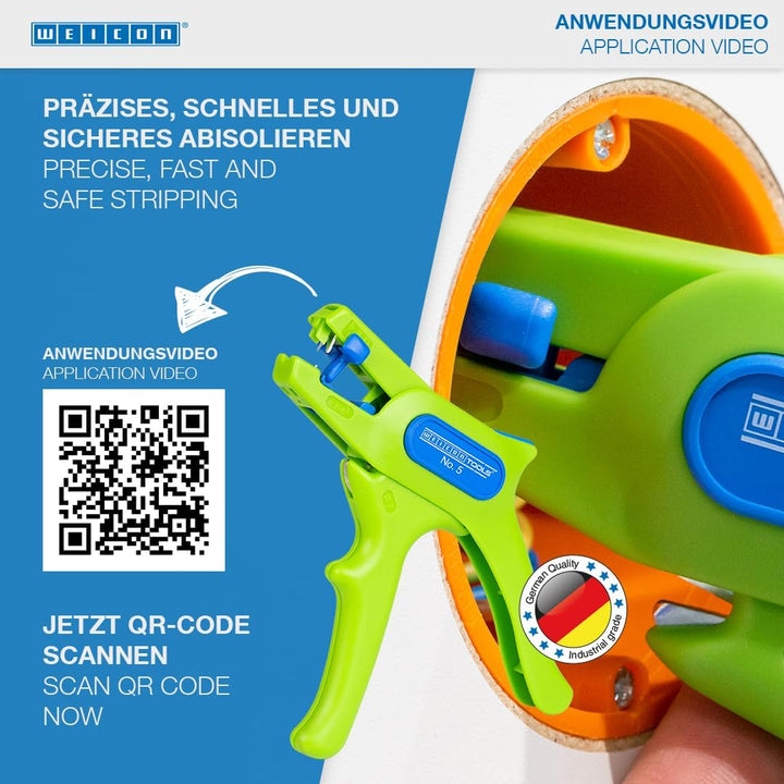 WEICON TOOLS Abisolierzange No. 5 Green Line | Nachhaltige Rohstoffe | Automatische Abisolierzange v