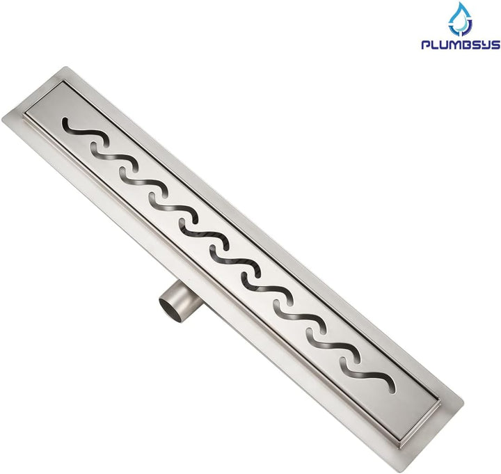 Duschrinne Edelstahl Länge 50cm ， S type Ablaufrinne für Badezimmer，Duschablauf Siphon mit Geruchsst