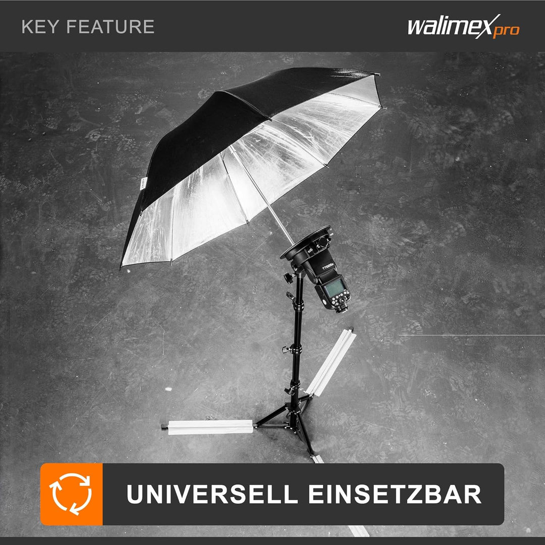 Walimex pro GN-806 Lampenstativ 215cm - klappbares kompaktes Lichtstativ aus Aluminium, Höhe 57-215