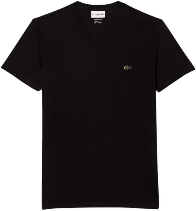 Lacoste Herren Long Sleeve V Neck T-Shirt T-Shirt (1er Pack) XS Schwarz, XS Schwarz