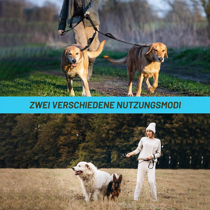 PetBonus Hundeleine Doppelleine für 2 Hunde, Keine Verwicklung hundeleine mittelgrosse grosse Hunde,