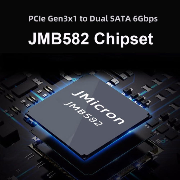 cablecc PCI Express NGFF Key B+M zu SATA 3.0 6 Gbps Dual Ports Vertical Adapter Converter Festplatte
