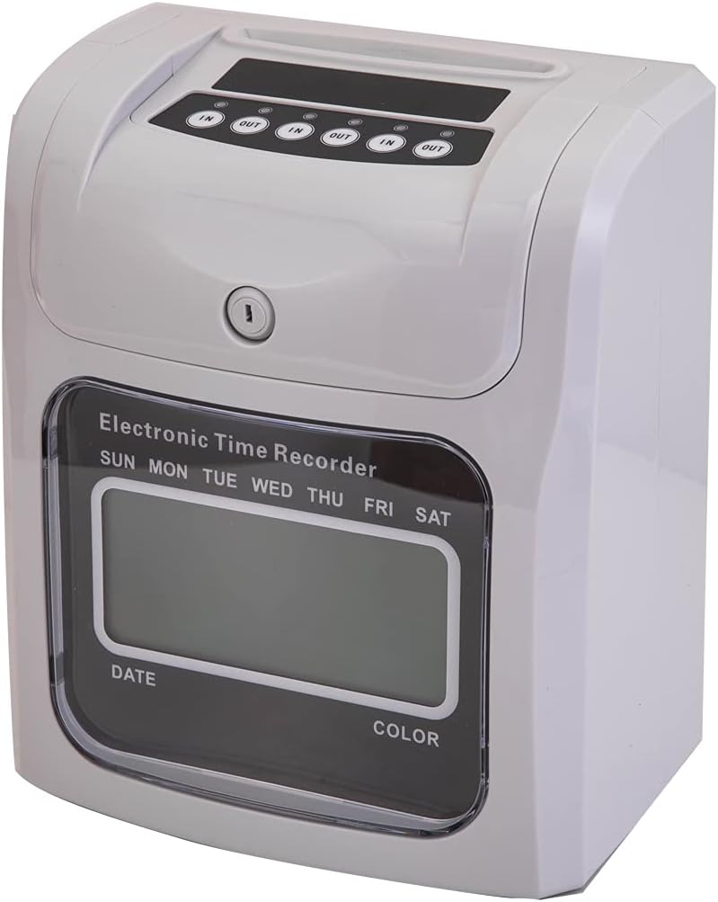 CDZHLTG Elektronisches Stempeluhr Stechuhr Zeiterfassung 960SB inkl. 50 Stechuhr/Stempeluhr Karten,